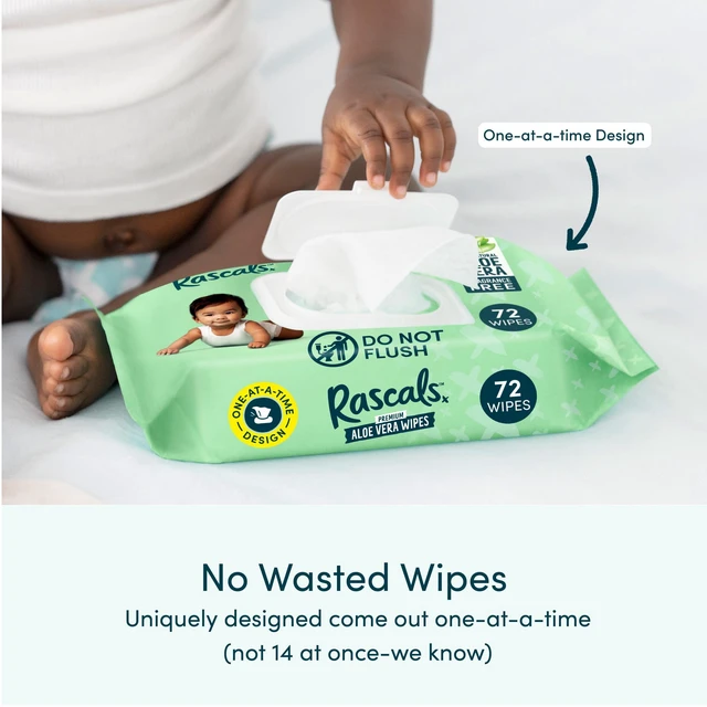 Alt view image 2 of 7 - Rascals Premium Aloe Vera Wipes, 216 Count