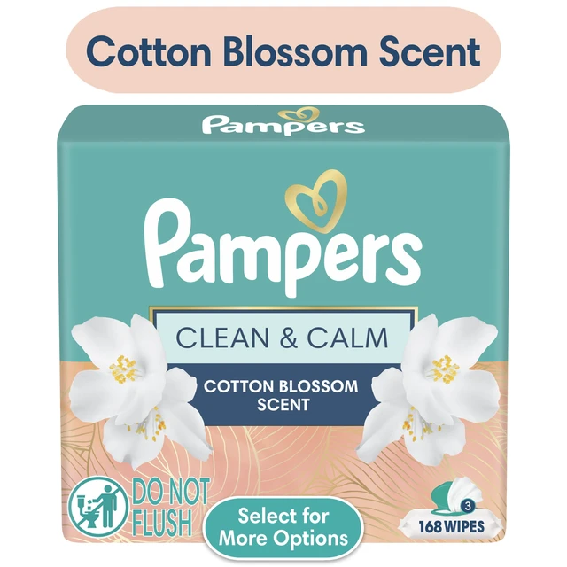 Alt view image 2 of 7 - Pampers Wipes, Clean & Calm, Cotton Blossom Scent, 168 Wipes Total (3X Pop-Top Packs)