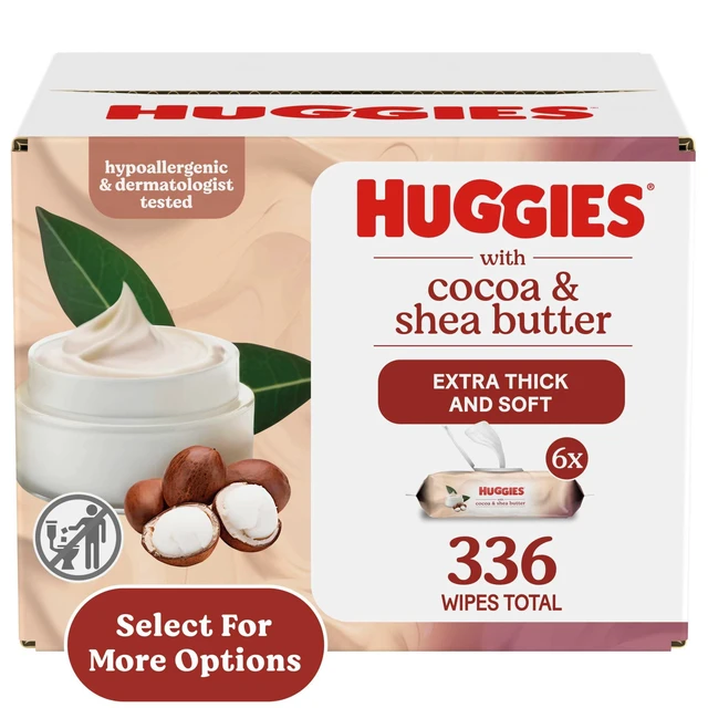 Alt view image 7 of 7 - Huggies Sensitive Skincare Baby Wipes with Cocoa & Shea Butter,6 Flip-Top Packs, 336 Total Count (Select for More)