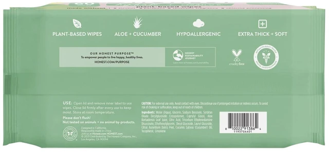 Main image of The Honest Company Hydrate and Cleanse Benefit Wipes 60 Count