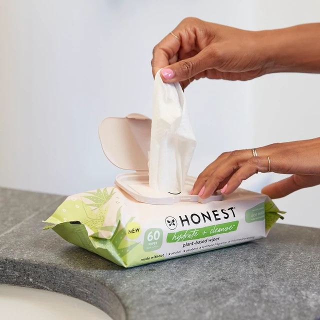 Alt view image 6 of 7 - The Honest Company Hydrate and Cleanse Benefit Wipes 60 Count