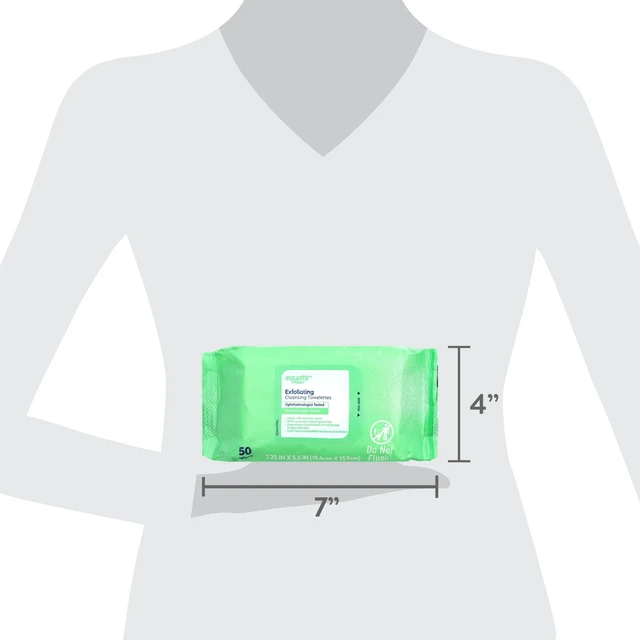 Alt view image 3 of 6 - Equate Exfoliating Cleansing Towelettes with Cucumber, Aloe, and Green Tea, 100 Count
