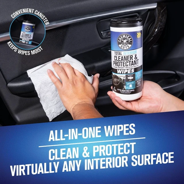 Alt view image 3 of 6 - Chemical Guys Total Interior Cleaner & Protectant Wipes in Canister 30ct