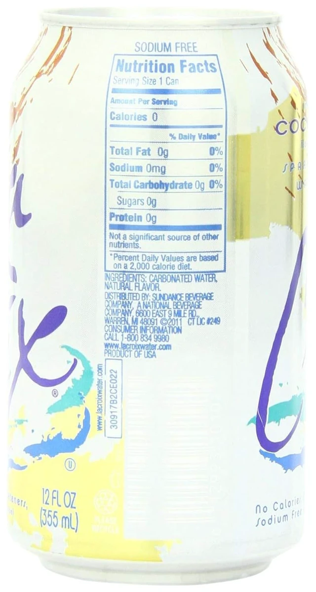 Alt view image 6 of 6 - La Croix Sparkling Water Coconut 12 Fl Oz 8 Count