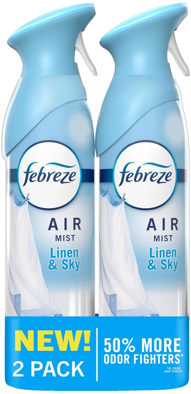 Main image of Febreze Air Mist Air Freshener Odor Fighting Deodorizer, Linen & Sky Scent, 8.1oz (Pack of 2)