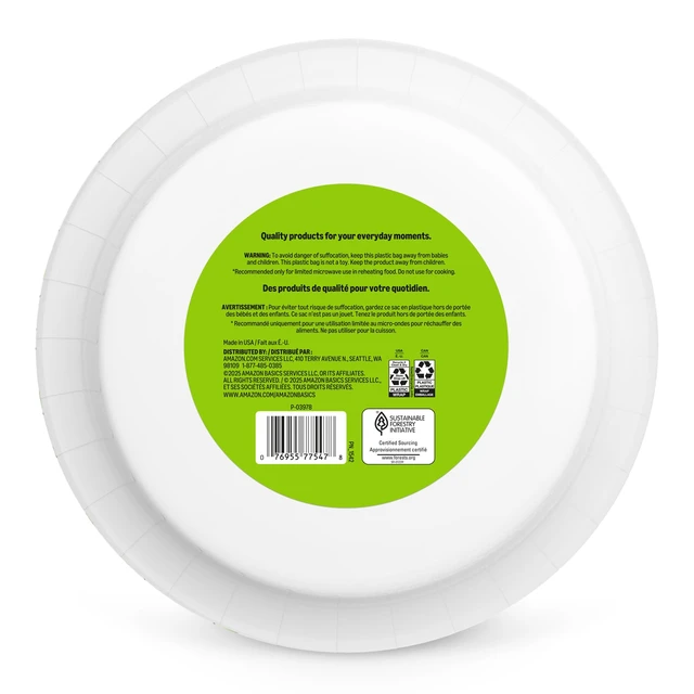Alt view image 6 of 6 - Amazon Basics Paper Plates 10 Inch Disposable 50 Count