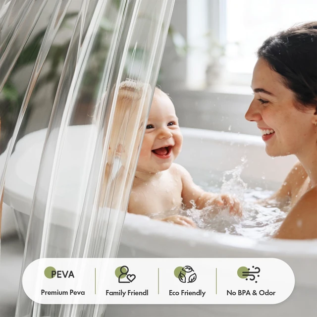 Alt view image 7 of 7 - Bathway Shower Curtain Liner Clear 72x72 PEVA Plastic Waterproof with 3 Magnets and 12 Rustproof Grommets, Lightweight Bathroom