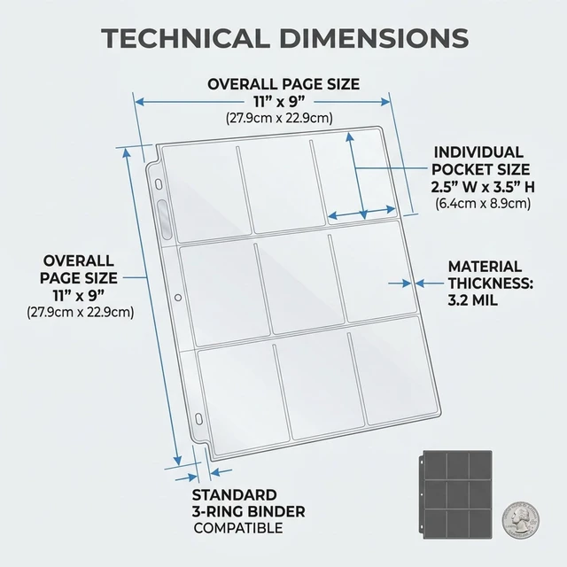 Alt view image 6 of 6 - RUBEX 9-Pocket Card Sleeves, 30 Pages, Holds 270 Cards, Top-Loading