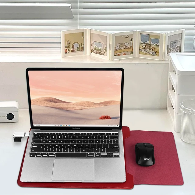 Alt view image 6 of 6 - BVYA 13.3-14" Sleeve, PU Leather Laptop Case Compatible with New MacBook Air 13.6/Pro/Max M2/M1 A2779 A2442 14, 13.5 Surface 5/4/3/2/1, Laptop 2022 Pro 14 Inch