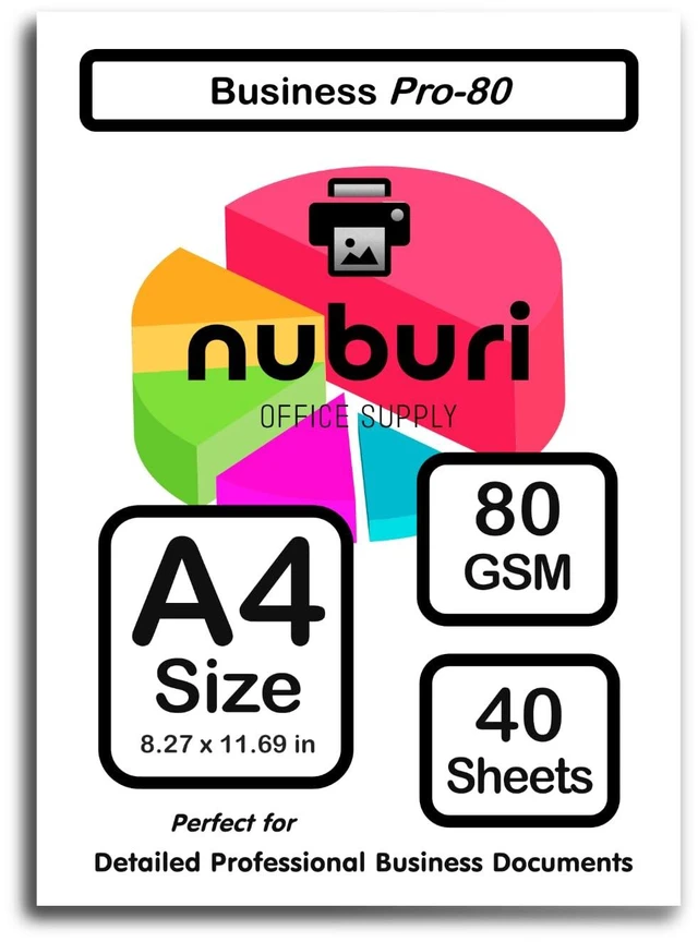 Main image of Nuburi A4 Size Printer Paper 80gsm 21lb 40 Sheets