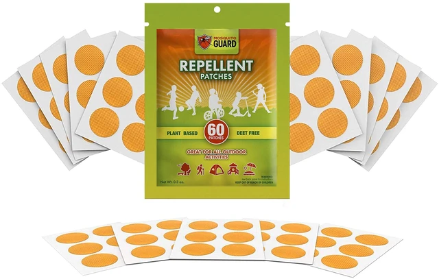 Main image of Mosquito Guard 60 Pack DEET Free Plant Based Mosquito Repellent Stickers for Kids Outdoor Patio