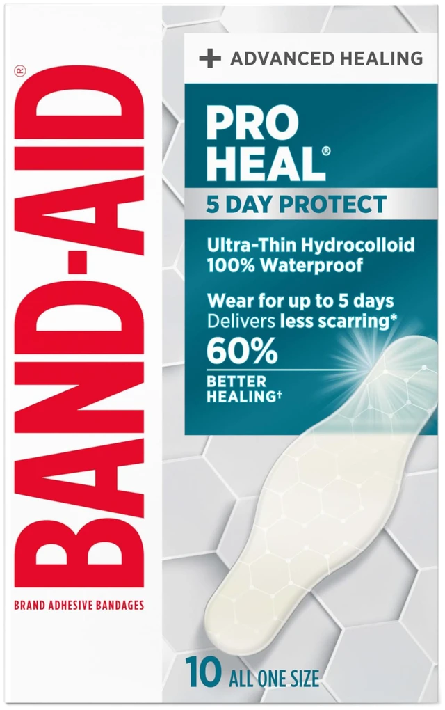 Main image of BAND-AID Pro Heal 5 Day Protect Hydrocolloid Bandages, One Size, 10 Count