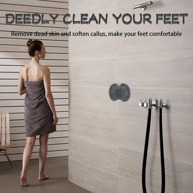 Alt view image 5 of 6 - Shower Foot Scrubber and Wall-Mounted Bath Massage Pad with Non-Slip Suction Cups for Back, Improve Circulation, Soothe Achy Feet, Grey