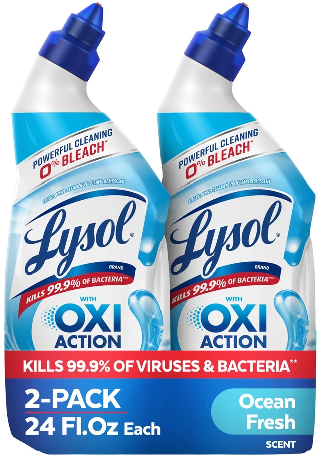 Main image of Lysol Toilet Bowl Cleaner Clinging Gel, OXI Action, 0% Bleach, 24 Oz, 2 Pack