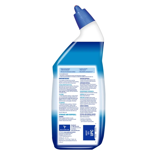 Alt view image 5 of 7 - Lysol Toilet Bowl Cleaner Clinging Gel, OXI Action, 0% Bleach, 24 Oz, 2 Pack