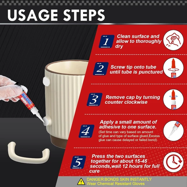 Alt view image 5 of 7 - 12x3g Super Glue Liquid, Fast Drying All-Purpose Cyanoacrylate (CA) Glue