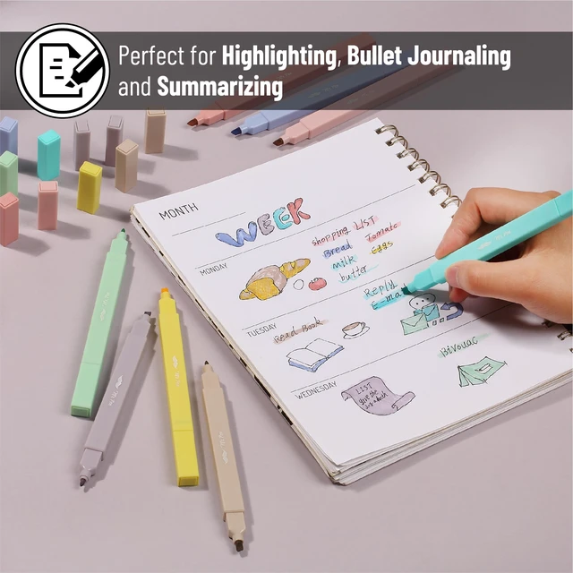 Alt view image 5 of 7 - Mr. Pen Dual Tip Aesthetic Highlighters, 8 pcs, Chisel & Fine Tip