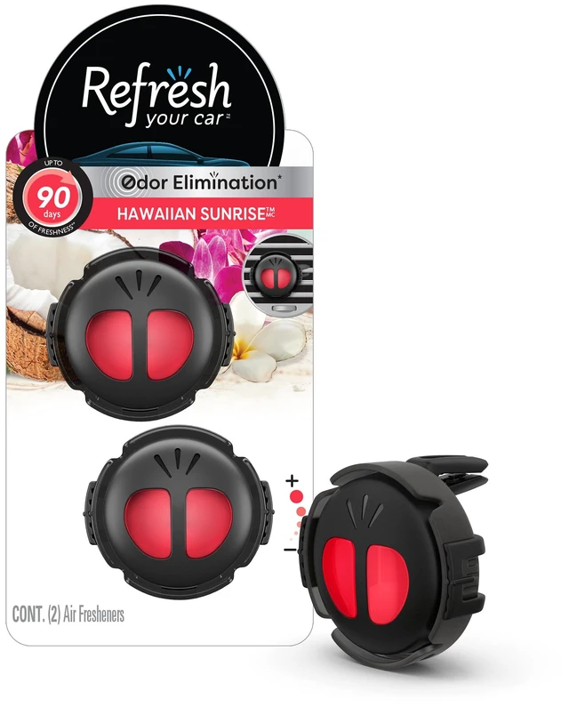 Main image of Hawaiian Sunrise Scent Mini Car Diffuser, 2 Pack