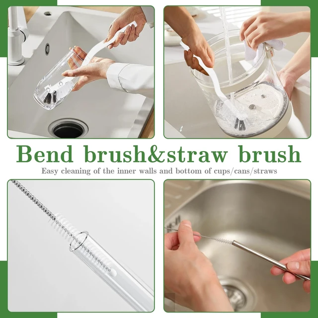 Alt view image 6 of 6 - Crevice Cleaning Brush 15-Piece Set, Multifunctional Grout Brush and Straw Brush