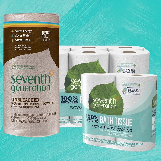 Alt view image 2 of 6 - Seventh Generation 2-Ply Bath Tissue Toilet Paper, Chlorine Free, 100% Recycled, 4 Count (Pack of 1)