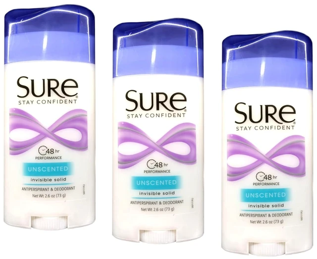 Main image of Sure Deodorant Invisible Solid Unscented 2.6oz (Pack of 3)