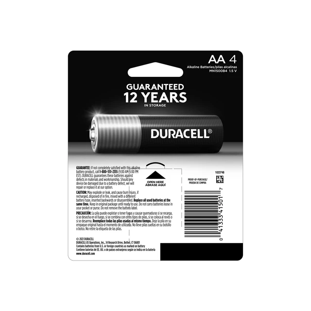 Alt view image 2 of 6 - Duracell Alkaline Powerboost AA4 Battery, 4 Count
