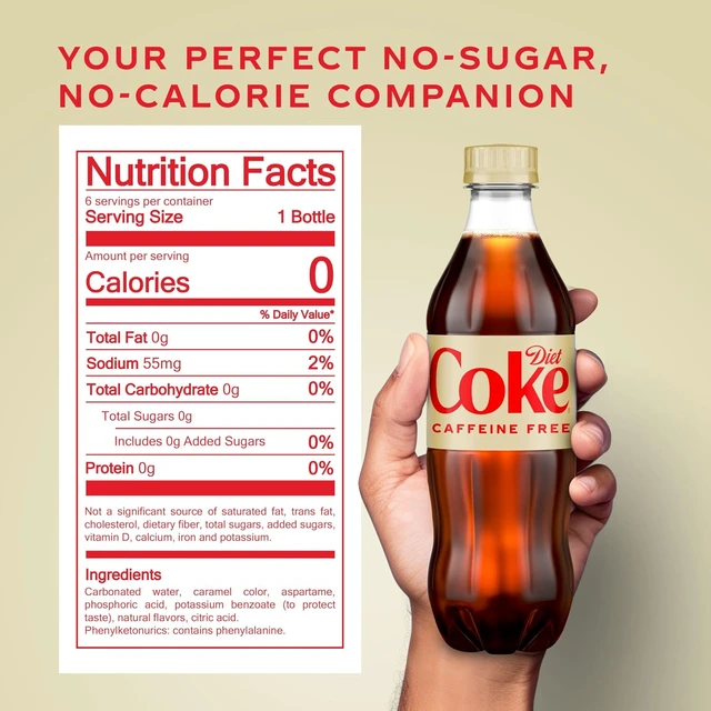 Alt view image 2 of 6 - Diet Coke Caffeine-Free Soda, 16.9 fl oz, 6 Pack