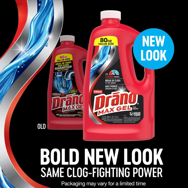Alt view image 4 of 6 - Drano Max Gel Drain Clog Remover & Cleaner, Safe for All Pipes/Septic, 80oz