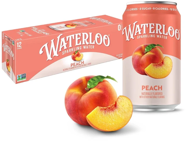Main image of Waterloo Sparkling Water Peach 12 fl oz Cans (Pack of 12)