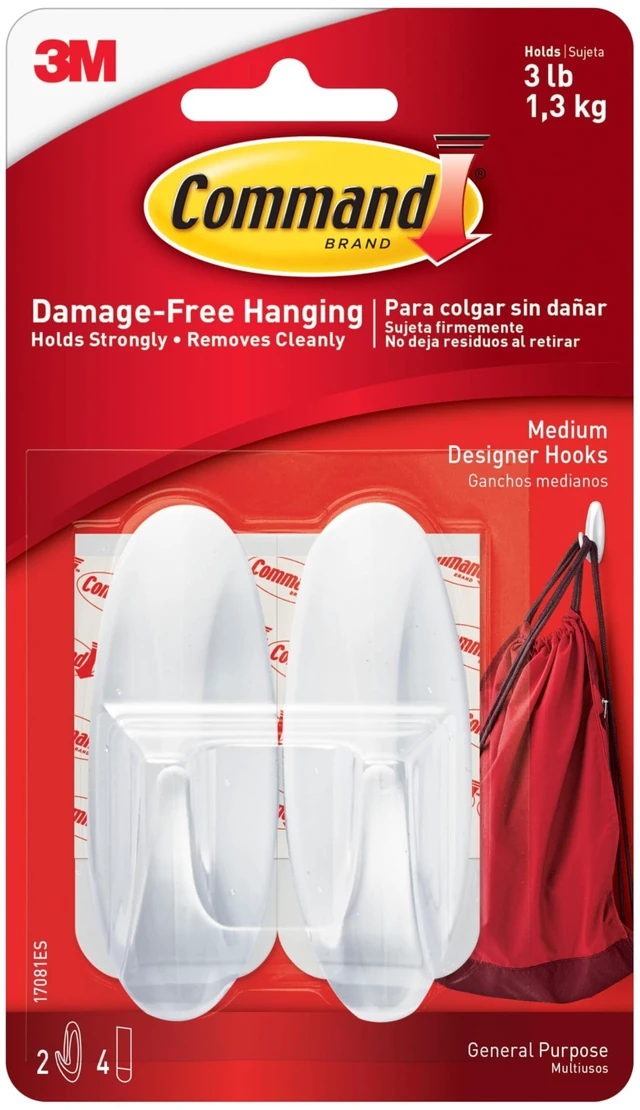 Main image of Command Medium Designer Hooks, 2 Hooks, 4 Strips