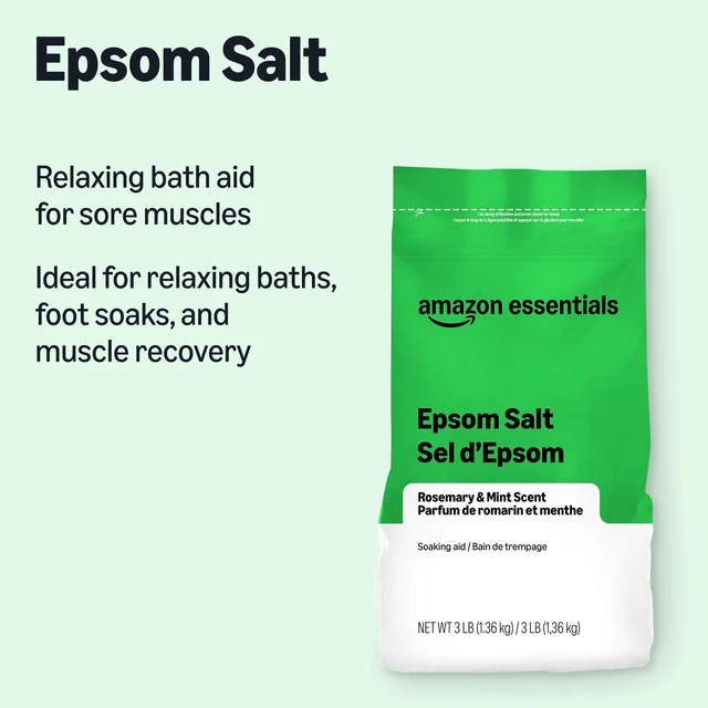 Alt view image 5 of 7 - Amazon Basics Epsom Salt Soaking Aid, Rosemary & Mint Scent, 3 Pound (Pack of 1)
