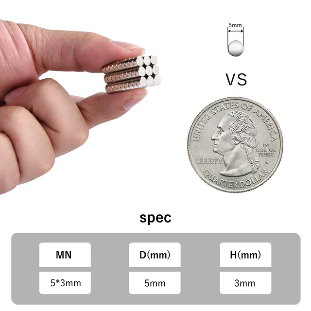 Alt view image 5 of 6 - Rhinocats 60Pcs 5x3mm Mini Round Magnets