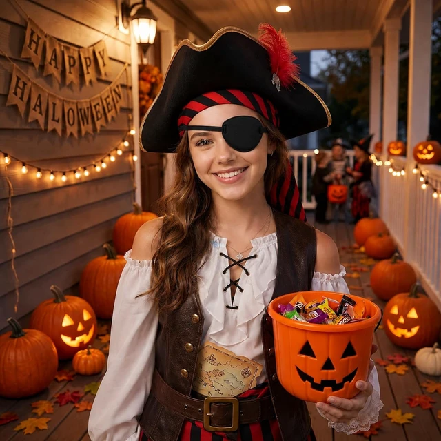 Alt view image 3 of 7 - Oarkive Adult Adjustable Soft Black Eye Patch for Pirate Costume Cosplay Halloween