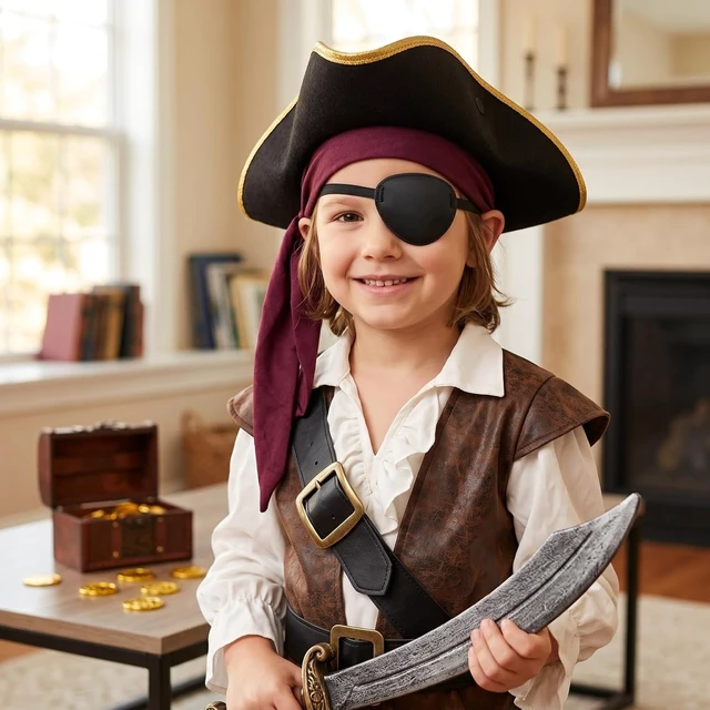 Alt view image 7 of 7 - Oarkive Adult Adjustable Soft Black Eye Patch for Pirate Costume Cosplay Halloween