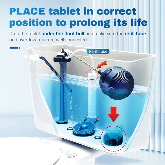 Alt view image 2 of 5 - Vacplus Toilet Bowl Cleaner Tablets, 12 Pack, Auto Cleaning, Long-Lasting