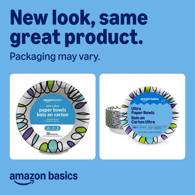 Alt view image 4 of 6 - Amazon Basics Ultra Disposable Paper Bowls, 20 Oz, Microwave Safe, Soak Proof, Strong & Sturdy, White, 50 Count