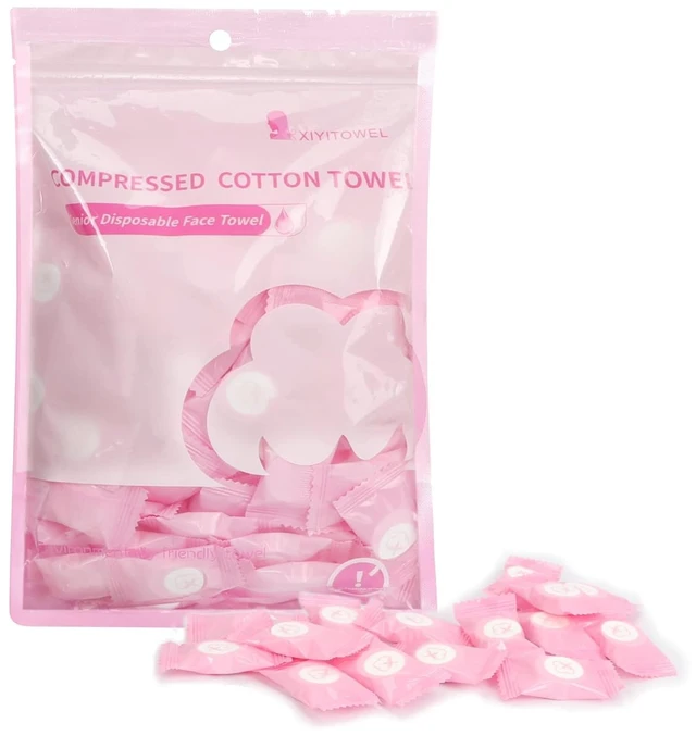 Main image of Compressed Towel Tablets, 100Pcs Disposable Portable Face Towels, 8.7x8in