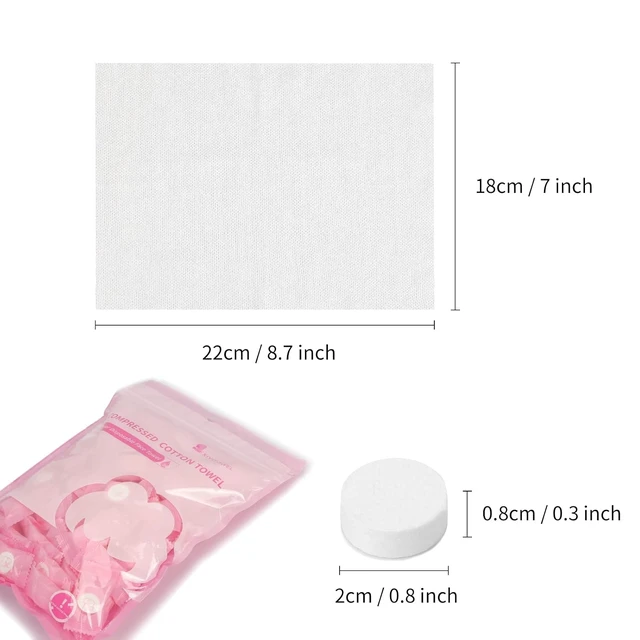 Alt view image 5 of 6 - Compressed Towel Tablets, 100Pcs Disposable Portable Face Towels, 8.7x8in