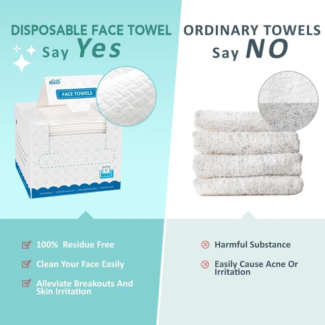 Alt view image 3 of 6 - HOMEXCEL Disposable Face Towels Ultra Soft & Absorbent