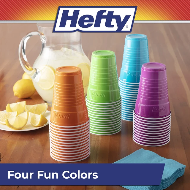 Alt view image 6 of 6 - Hefty Party On Disposable Plastic Cups, 16 oz, 100 Count, Assorted
