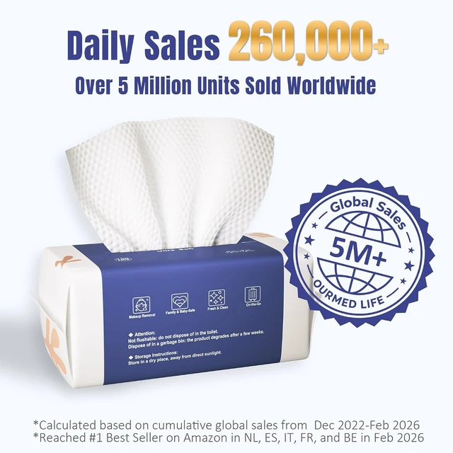 Alt view image 3 of 6 - Ourmed Life Clean Disposable Face Towels, Ultra Soft & Absorbent, 100 Count