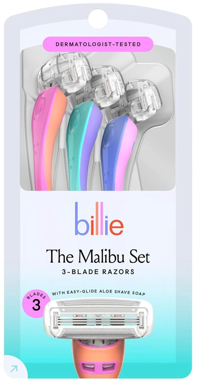 Main image of Billie The Malibu Set 3 Blade Disposable Razors for Women, 3 ct