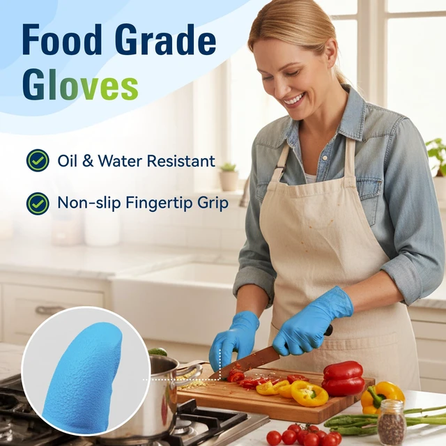 Alt view image 3 of 6 - SWIFTLITE Blue Nitrile Disposable Gloves, Latex Free, Food Safe