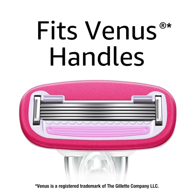 Alt view image 4 of 7 - Amazon Basics Women's 5-Blade Razor for Smooth Close Shave, Fits Amazon Basics & Venus Handles, Includes 1 Handle, 2 Cartridges & 1 Shower Hanger