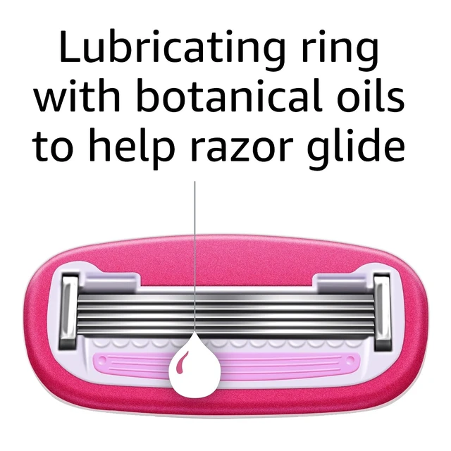 Alt view image 5 of 7 - Amazon Basics Women's 5-Blade Razor for Smooth Close Shave, Fits Amazon Basics & Venus Handles, Includes 1 Handle, 2 Cartridges & 1 Shower Hanger