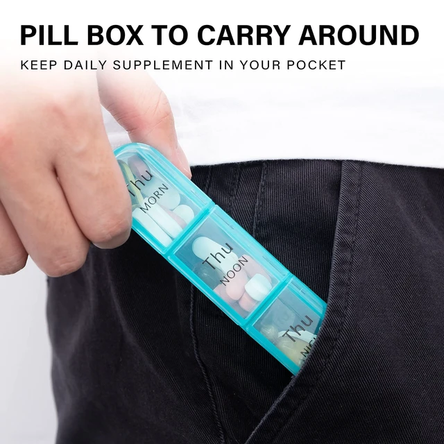 Alt view image 2 of 6 - Daviky Pill Organizer 3 Times a Day, 7-Day Weekly Pill Box Travel Case