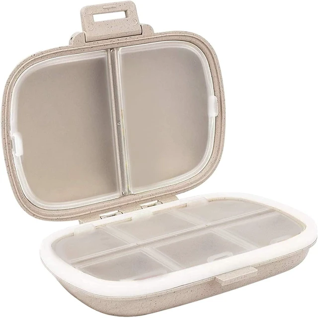 Main image of Holii 8 Compartments Travel Pill Organizer, Portable Pill Case, Daily Pill Box for Pocket Purse (Khaki)