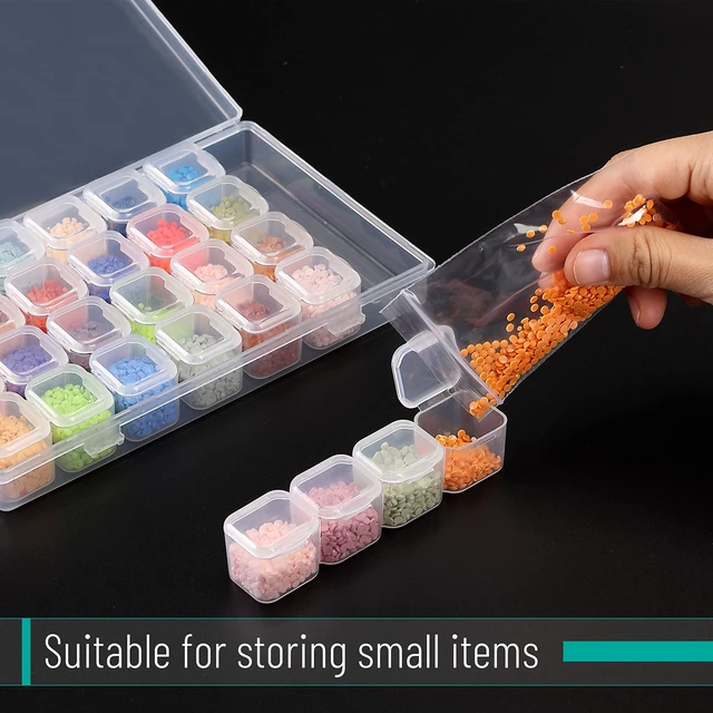 Alt view image 6 of 6 - Mr. Pen Bead Storage Containers 28 Grids 2 Pack Clear White