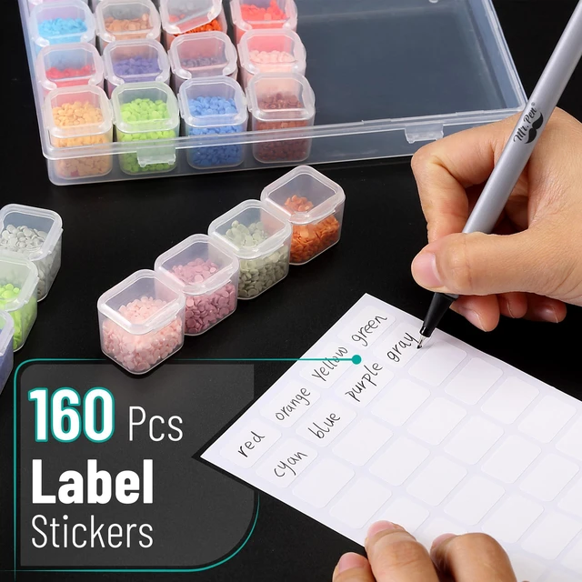 Alt view image 3 of 6 - Mr. Pen Bead Storage Containers 28 Grids 2 Pack Clear White