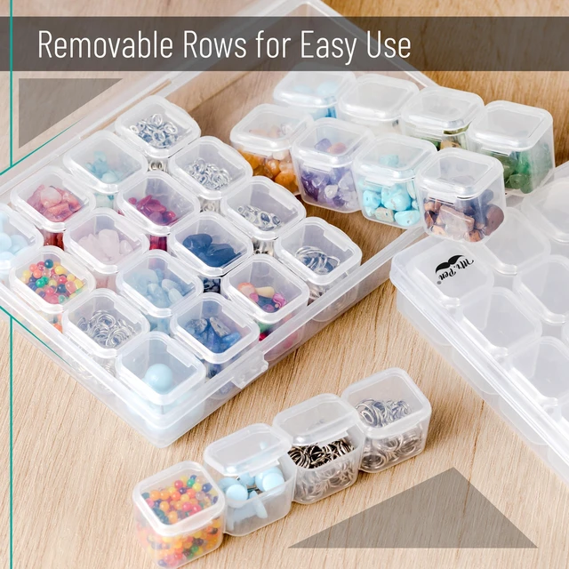 Alt view image 4 of 6 - Mr. Pen Bead Storage Containers 28 Grids 2 Pack Clear White